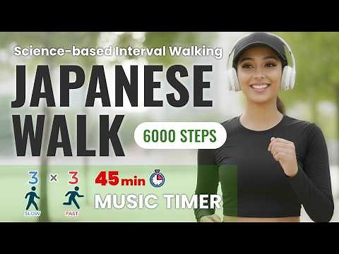 45 min JAPANESE WALK Workout | Science-Based 3x3 Interval Timer ⏱️ (6000 Steps) Steady Flow Mix