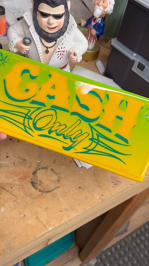 “Cash Only” sign for sale.$75 shipping included All proceeds are being donated to my church. DM me if interested. . #Bubbaspinstriping #Signpainter #shopsign #cashonly #kustomkulture #pinstriping #kustomkultureart #kustoms #pinstriperlife #pinstripingart #pinstriped #garageart #mancave #barbershop #tattooshop #signwriter #c.r.e.a.m | Bubba's Pinstriping and Sign Painting
