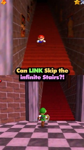 Can Link SKIP the Infinite Stairs in Mario 64?! #mario #mario64 #zelda
