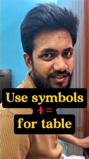symbols for table += 🔥 | microsoft word | ms word