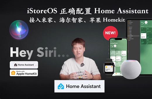 2024陪伴级教程iStoreOS正确配置Home Assistant和接入米家、海尔智家、苹果Homekit