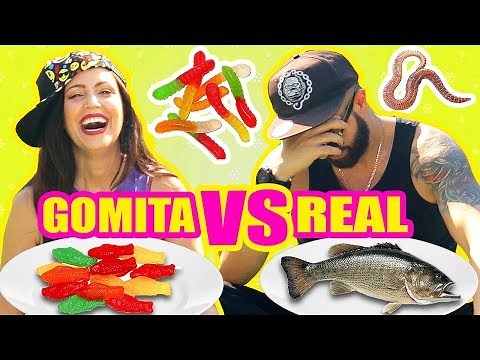 GUMMY FOOD VS REAL FOOD! Worms, oh no! CHALLENGE SandraCiresArt