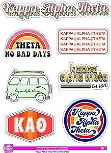 Sorority Shop - Kappa Alpha Theta - Sticker Sheet - Retro Theme