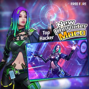 27K views · 718 reactions |  New Character Reveal - Moco, The Top Hacker  This spunky gal is not here to play - she means business.  When she shoots an enemy, the enemy will be tagged for a few seconds and this information will be shared with your teammates. ‍ So watch your backs!  Once you're tag, you'll only have seconds to get out of her radar. 〰 | Garena Free Fire | Facebook