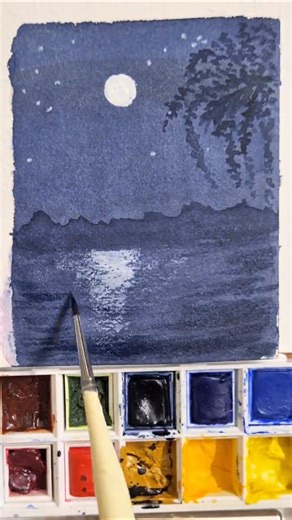 Utilising a tiny corner of my page with an easy monochrome painting #art #watercolor