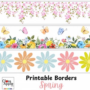 Spring Floral Borders | Printable PDF Classroom Decor | 3 Styles | Digital Download - Etsy UK