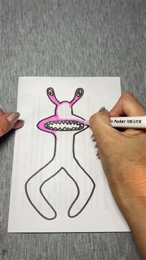 Coloring Pink from Rainbow Friends #drawing #art