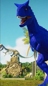 Blue Dinosaurs TRex & Carnotaurus Battle