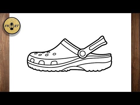 How to draw a croc shoe easy step by step