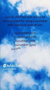 List of JAR files using Cucumber with Selenium WebDriver #interview #selenium #automationtesting QIT