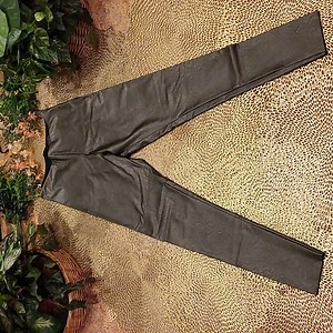 Commando Faux Leather "Perfect Control" Metallic Gunmetal Leggings Size: L