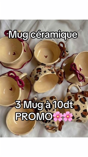 Mug céramique tendance — 3 pièces à 10 DT (livraison gratuite)