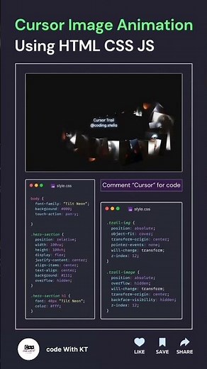 Cursor image animation using javascript #coding #shorts