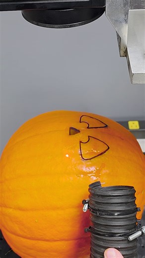 Who needs carving tools when you’ve got a laser? 🎃⚡ Jeff from our applications lab used our high-power CO2 laser to carve some pumpkins for the office. #TYKMAElectrox #TYKMA #LaserCutting #CO2Laser #IndustrialLasers #LaserApplications #Halloween #Pumpkins #PumpkinCarving #PumpkinSeason | TYKMA Electrox - Industrial Laser Systems