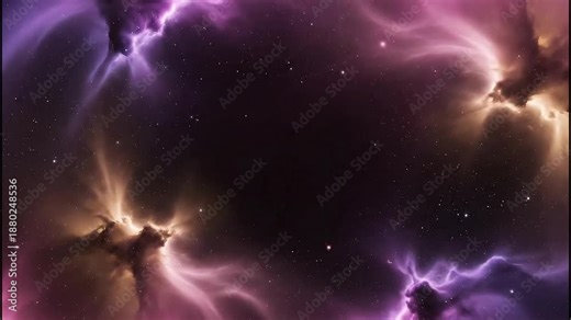 Dynamic Cosmic Nebula Swirls in Deep Space, Creating a Vibrant and Mystical Abstract Universe Background with Interstellar Dust and Gaseous Formations