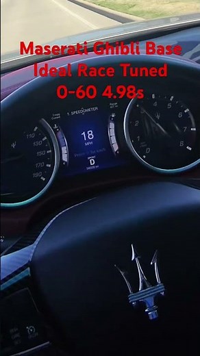 Maserati Ghibli Base 0-60 TUNED Ideal Race vs STOCK #maseratighibli #idealrace #tunedcar