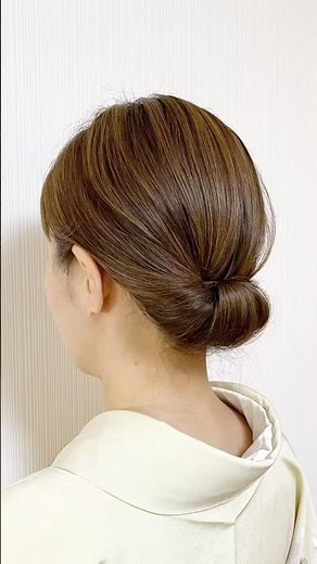 自分でできる! 着物ヘアセット89 簡単3分 セルフヘアアレンジ ミディアムヘア 着物髪型 お宮参り 七五三 結婚式参列 #shorts #ヘアアレンジ #着物ヘア
