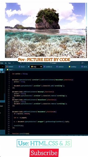 Comment "Edit" for source code. Pov: Picture Edit Animation #coding #edit #youtubeshorts