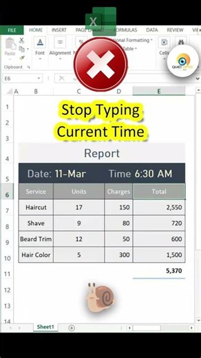 Stop Typing Time Manually in Excel ⛔ | Use Ctrl + Shift + ; (Excel Shortcut)
