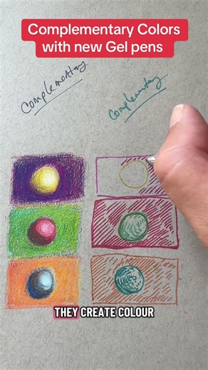 How to draw with complementary colors w/ gel pen #letsresin #gelpen #complementarycolors #howtodraw