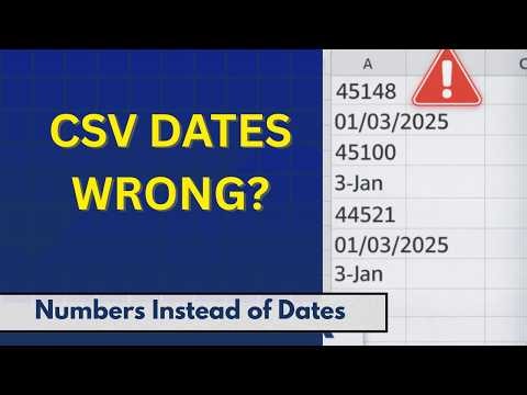 Fix Broken CSV Dates in Excel (Serial Numbers, Wrong Month, Sorting Issues)