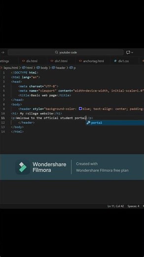 Basic HTML Web Page | College Full Form Website | Beginner Project 🚀