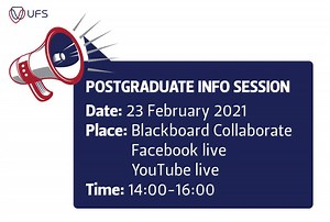 17 reactions | #UFSPostgraduateInfoSession with the Postgraduate...