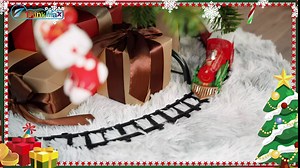 Christmas Train Set for Around/Under The Tree with Smoke, Sounds, Lights, Tracks, Electric Train Sets for Boys 4-7, Toy Train Set Gifts for Boys Girls Kids, and 12PCS 3D Puzzle Christmas Decoration