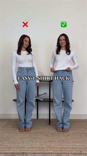 THIS or THAT shirt style tricks to elevate your look Easy Fashion Hack and Easy Tucking