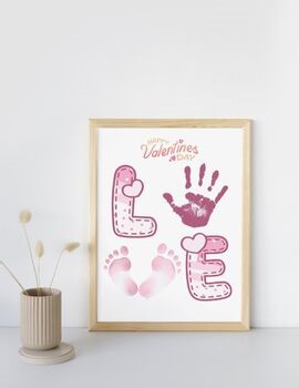 Valentine’s Day Handprint Footprint Craft for Toddlers Baby Kids LOVE Keepsake