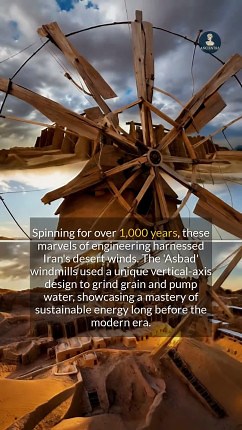 1.5K views · 33 reactions | Irans ancient vertical windmills have been green energy pioneers for over 1000 years. #history #ancienthistory #heritage #didyouknow | Ancientra | Facebook