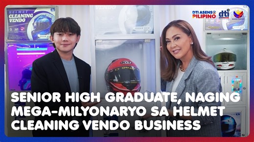Senior High Graduate na Breadwinner, Yumaman Dahil sa Kaniyang Negosyong Helmet Cleaning Vendo Machine! Suki ng mga motor taxis si Harold Denn Burgos, kaya problema niya noon ang mga helmet na amoy mandirigma. Dahil sa hilig niya sa robotics, nakaisip siya ng solusyon — ang Go Clean: Helmet Cleaning Vendo. Ngayon, kumikita na siya ng milyon-milyon at nakakapagbigay pa ng hanapbuhay sa kaniyang pamilya. Kasama si Karen Davila, alamin natin ang kwento ng pag-asenso ni Harold — mula sa pagiging hik
