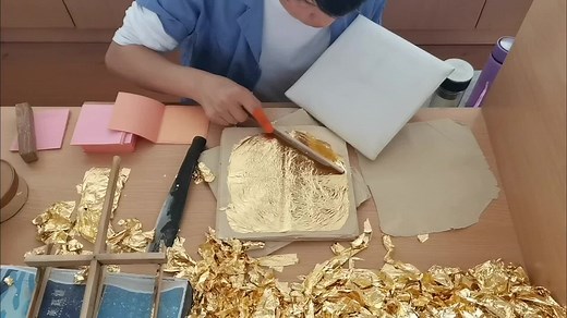 Gold Foil Crafting Techniques in Artisan Workshop