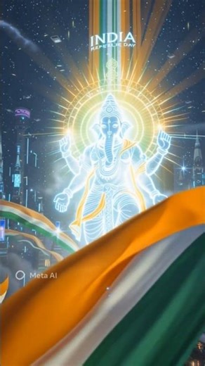 Lord Ganesha’s Futuristic Republic Day Blessing 🇮🇳✨ | 26 January