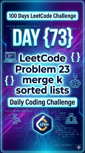shubham yadav 🧑‍💻 on Instagram: "DAY: 73/100♡🧿 HARD-LEETCODE PROBLEM NO.23, MERGE K SORTED LISTS💌, जय श्री राम 🚩 #coding #programming #programmer #python #developer #javascript #code #technology #coder #codinglife #computerscience #reelitfeelit❤️❤️ #java #webdevelopment #webdeveloper #tech #reels #softwaredeveloper #software #webdesign #codingisfun #reelsinstagram #softwareengineer #programmers #reelkarofeelkaro❤ #cybersecurity #development #computer #hacking #programmingmemes"
