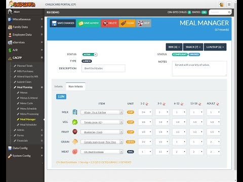ChildWatch - Child & Adult Care Food Program (CACFP)