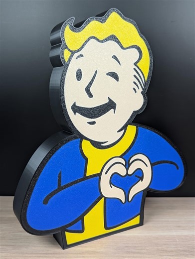 Fallout Inspired Vault Boy Loves You LED Light Box Sign - Etsy