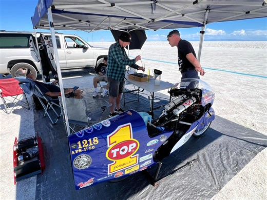 USA 2025. Two runs. That’s all it took to set the 50cc record at Bonneville. But behind those two runs were years of rainouts, long flights, long drives, setbacks, missed events, and time away from family, all for a shot at the salt. Massive thanks to my crew and team partners. We stuck at it, and we got it done. | Afflick Land Speed Racing Team