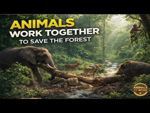 Animals Work Together to Save the Forest 🌳 | AI Wildlife Story | Nature & Teamwork
