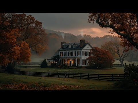 Cozy Fall Country Evening Ambience | Wind in Trees, Wind Chimes & Evening Birds | Relaxing Nature