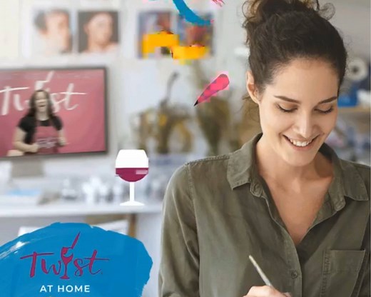 Looking for a creative at home activity for today's new normal? We have the answer. Check out our "Twist At Home" painting kit options with video instruction. Available for pick up Thursday, Friday and Saturday. https://www.paintingwithatwist.com/studio/orlando/calendar/ | Painting with a Twist