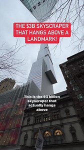 😰 The tallest skyscraper in America (by roof height) actually juts out above a city landmark! This is Central Park Tower and how it cantilevers above the Art Students League of New York Building. Featuring David Purpera. | Urbanist Ariel