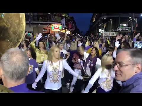 LSU Band playing Neck on Bourbon Street | Massive Crowd
