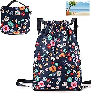 Drawstring Foldable Large Capacity Dry-Wet Separation Travel Sports Backpack,Foldable Drawstring Backpack for Travel (H)