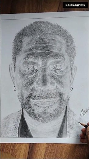 Is this Magic? Watch Morgan Freeman Inverted drawing. #art #hardworkworks #morganfreeman #trending