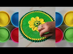 How to Draw Easy Colors Rangolis Designs｜Relaxing Sand Colors Rangoli Tutorial