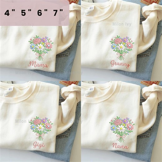 Mama Flower Bouquet Bundles Embroidery Design, Floral Embroidery Designs, Instant Download - Etsy