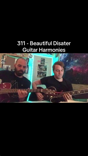 311 Beautiful Disaster Acoustic Guitar Harmonies Cover ft @user4836547002601 #311 #riff #guitarharmony #guitartok #cover