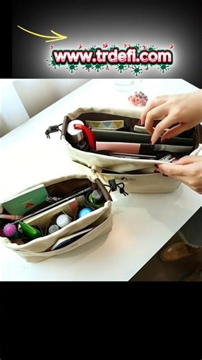 🧺 Drawstring Canvas Storage Organizer – Multi-Pocket Liner Bag