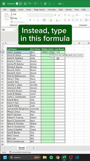 How to use the MID function in Excel ‼️
